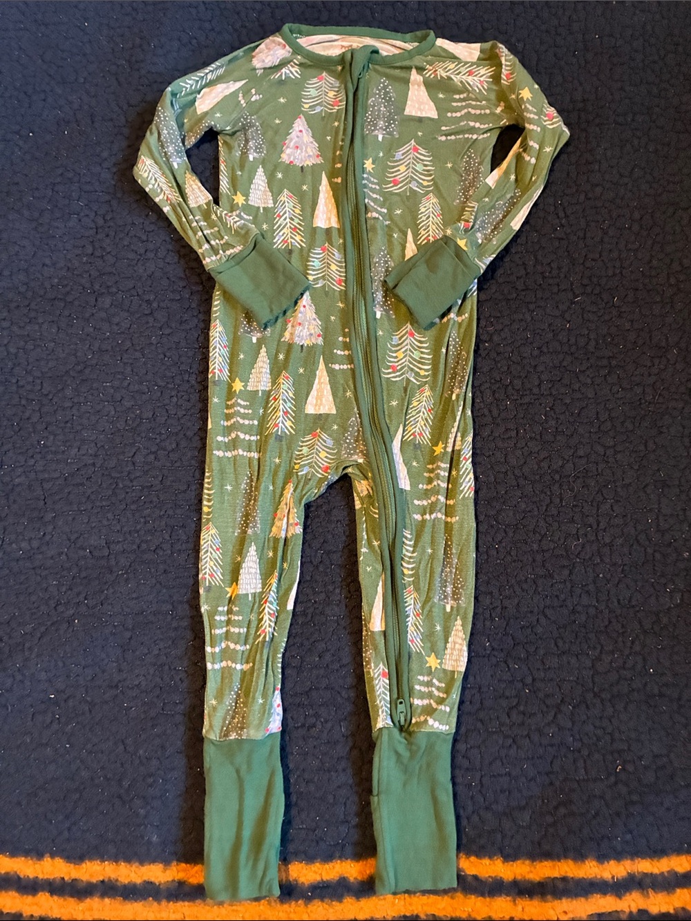 Little Sleepies Green Tree Print Footed One-Piece Pajamas